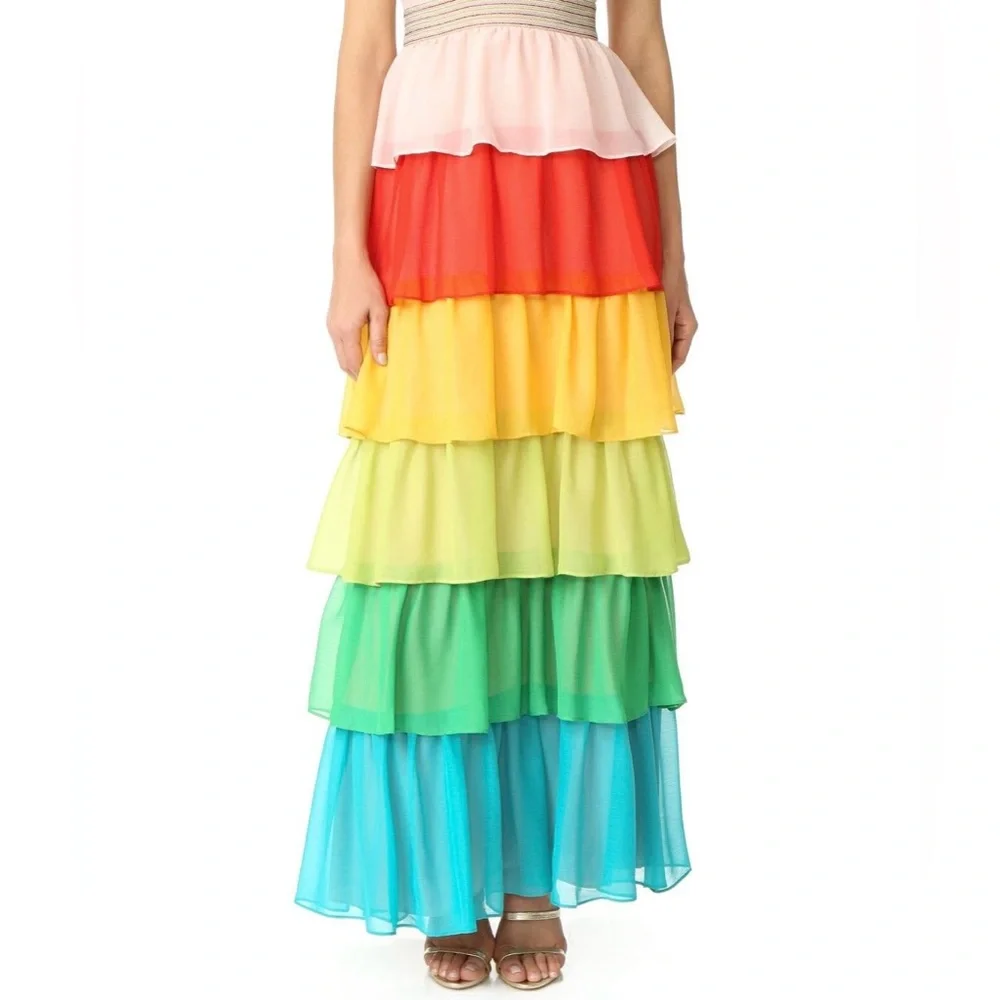 Alice and Olivia Rainbow Tiered Skirt - Picture 1 of 5